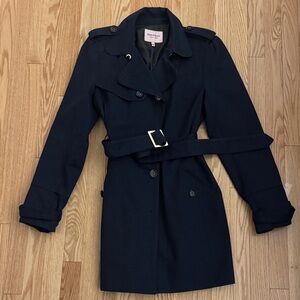 Juicy Couture Women's Black Trench Coat size large NWOT